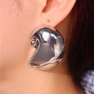 Silver Marine Conch Earrings